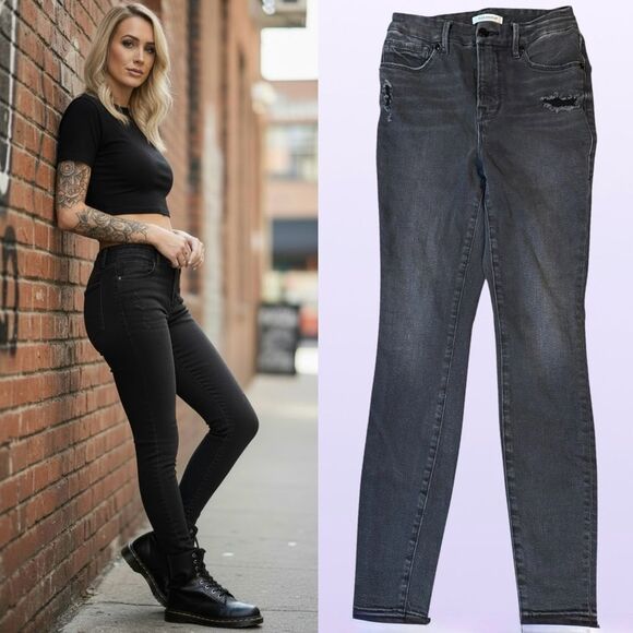 Good American Denim - Good American Women’s “Good Legs” High Rise Distressed Skinny Jeans Size 2/26